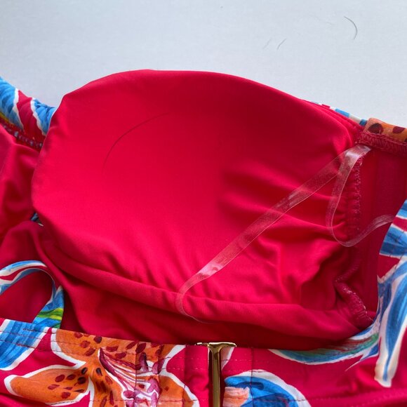 One Piece Swimsuit One Shoulder Sunsets Tiger Lily Ginger MEDIUM - Picture 7 of 9